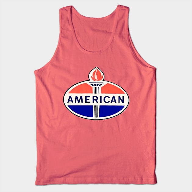 American Oil 1960s Vintage Auto Decal Tank Top by Desert Owl Designs